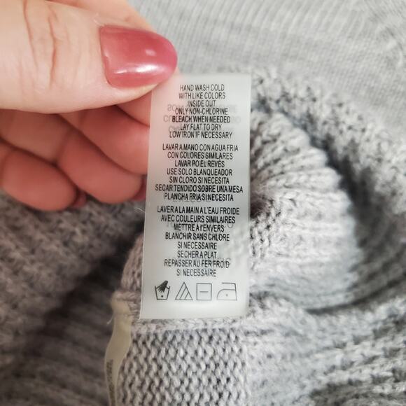 Calvin Klein | Slouchy Cowl Neck Mixed Knit Minibell Sleeve Sweater - Picture 8 of 10